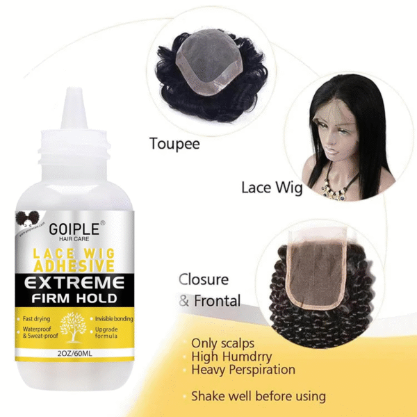 Lace Wig Glue No Toxic For Hair Waterproof Perspiration Resistant Long Lasting Adhesion Lace Glue modeling 60Ml